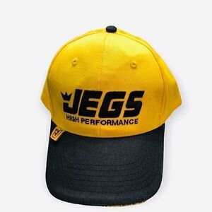 Mens Jegs High Performance NHRA racing cap yellow and black